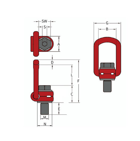 Lifting Point model POWERTEX LPD drawing